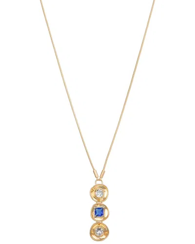 Saachi Cz Three Charm Pendant Necklace