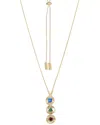 Saachi Cz Three Charm Pendant Necklace
