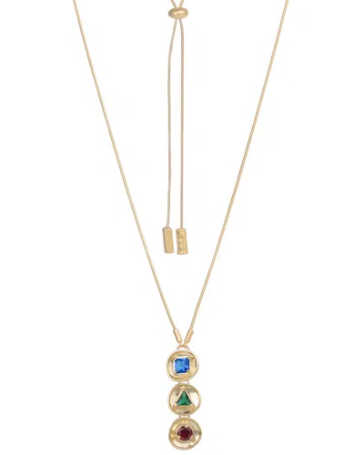 Saachi Cz Three Charm Pendant Necklace