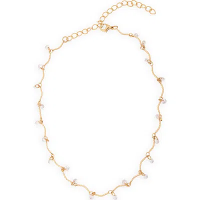 Saachi Delicate Beaded Necklace In Gold