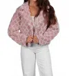 Saachi Diamond Patterned Short Jacket In Blush In Gold