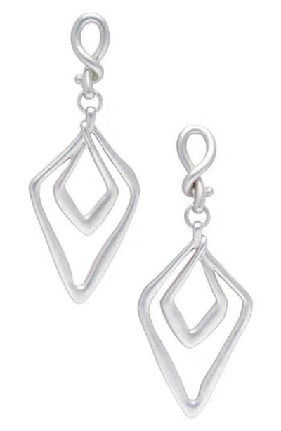 Saachi Double Diamond Drop Earrings In Metallic