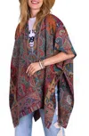 Saachi Drape Poncho In Multi