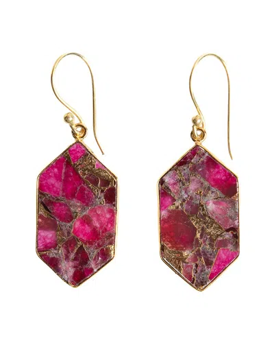 Saachi Druzy Adorned Hoop Earrings 613483 In Pink