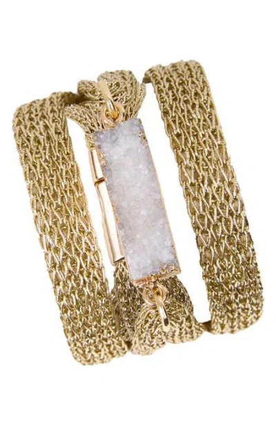 Saachi Druzy Mesh Chain Bracelet