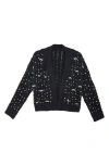 Saachi Embellished Cable Stitch Cardigan In Black