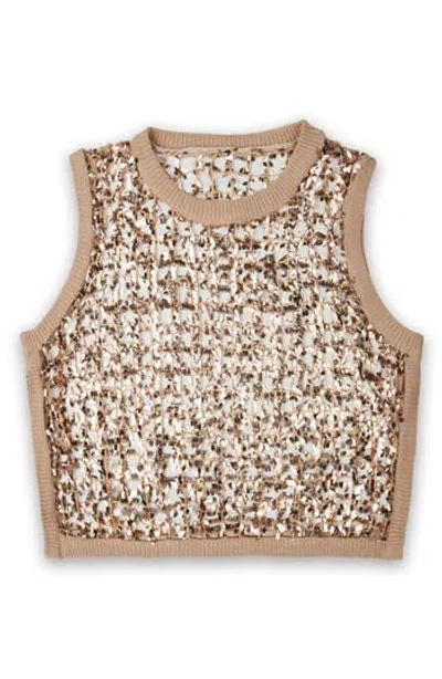 Saachi Embellished Cropped Openwork Sweater Vest In Gray