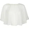 Saachi Embellished Georgette Capelet In White