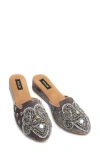 Saachi Embellished Velvet Mule In Gray