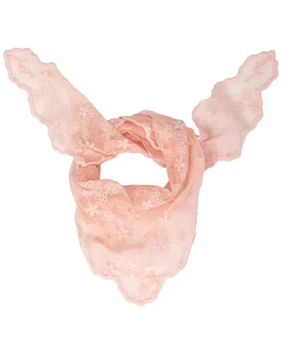 Saachi Embroidered Lace Bandana In Pink