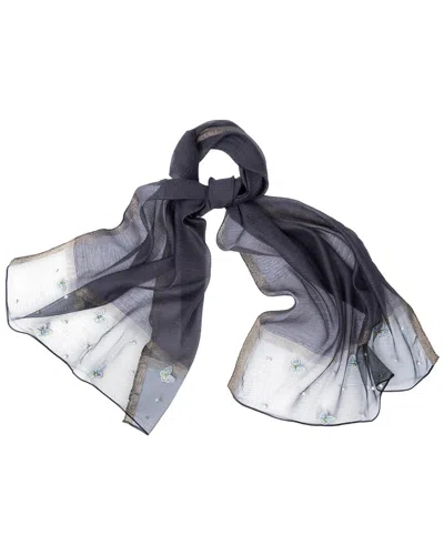 Saachi Embroidered Lace Triangle Bandana In Black