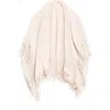 Saachi Embroidery Fringed Ruana In Ivory