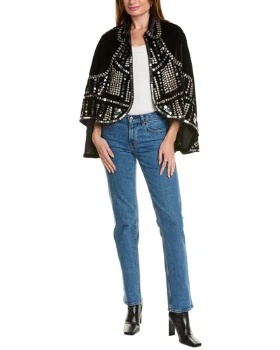 Saachi Encore Embellished Velvet Cape In Multi