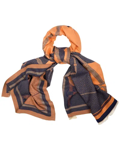 Saachi Equestrian Reversible Scarf In Orange