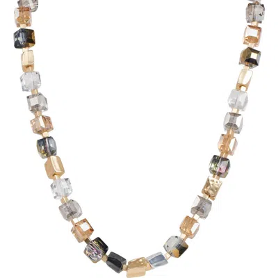 Saachi Faceted Bead Necklace In Gold