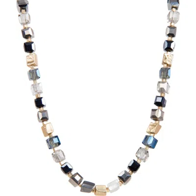 Saachi Faceted Bead Necklace In Navy
