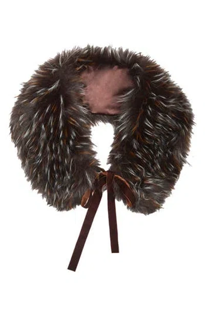 Saachi Faux Fur Shawl In Multi