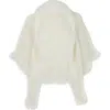 Saachi Faux Fur Trim Kimono In White