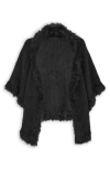 Saachi Faux Fur Trim Topper In Black