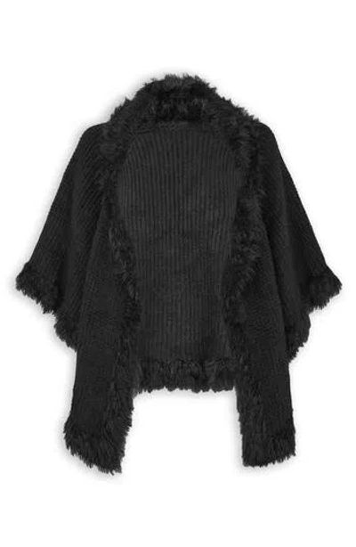 Saachi Faux Fur Trim Topper In Black