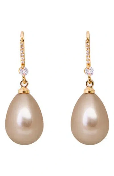 Saachi Faux Pearl Crystal Dangle Earrings In Gold