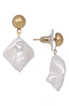 Saachi Faux Pearl Dangle Earrings