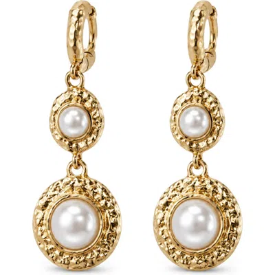 Saachi Faux Pearl Drop Earrings In Gold