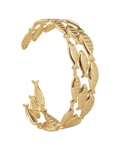 Saachi Fish Metal Cuff Bracelet In Gold