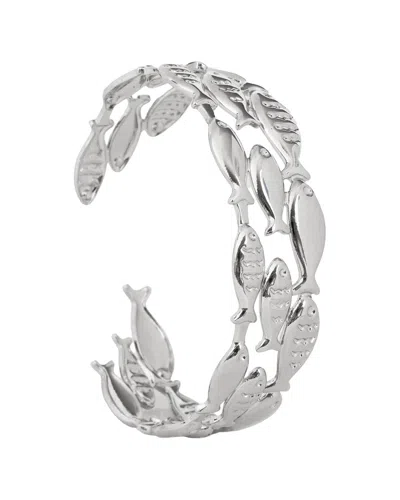 Saachi Fish Metal Cuff Bracelet In Transparent