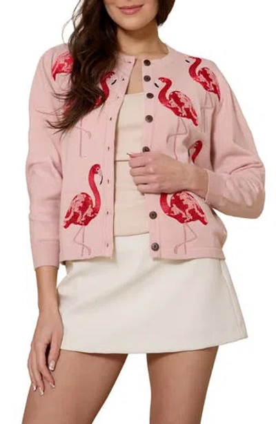 Saachi Flamingo Cardigan In Pink