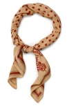 Saachi Floral & Dot Print Bandana In Brown