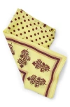Saachi Floral & Dot Print Bandana In Gold