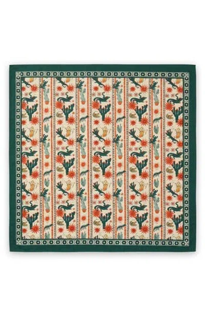 Saachi Floral Border Square Bandana In Green