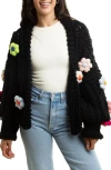 Saachi Floral Cardigan In Black