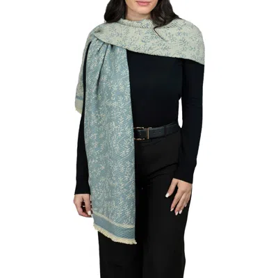 Saachi Floral Crinkle Scarf In Green