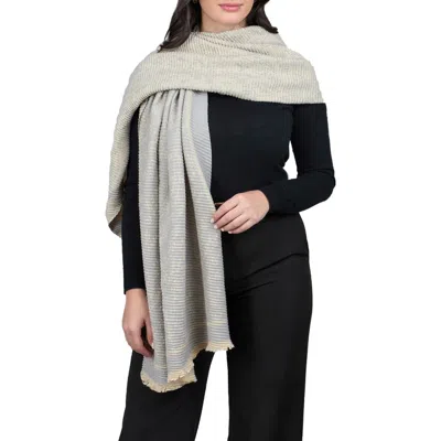 Saachi Floral Crinkle Scarf In Gray