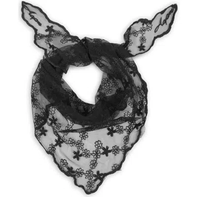 Saachi Floral Lace Bandana In Black