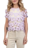 Saachi Floral Lace Vest In Purple