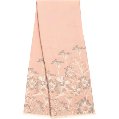SAACHI SAACHI FLORAL PATTERN REVERSIBLE SCARF