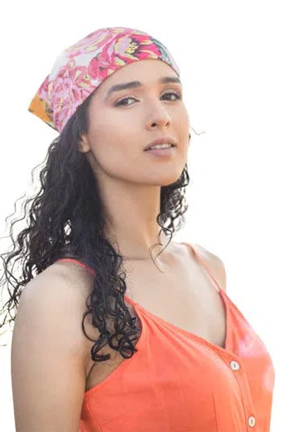 Saachi Floral Print Scarf In Pink