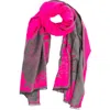 Saachi Floral Reversible Scarf In Grey/pink