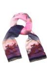 Saachi Floral Reversible Scarf In Light/pastel Pink