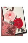 Saachi Floral Reversible Scarf In Medium Beige