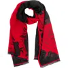 Saachi Floral Reversible Scarf In Red