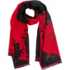 Saachi Floral Reversible Scarf In Red/black