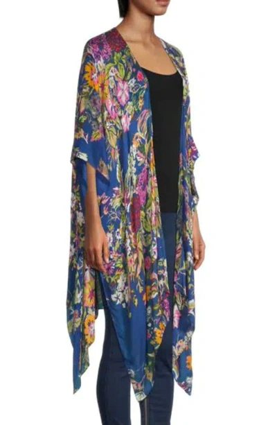 Saachi Floral Ruana In Blue