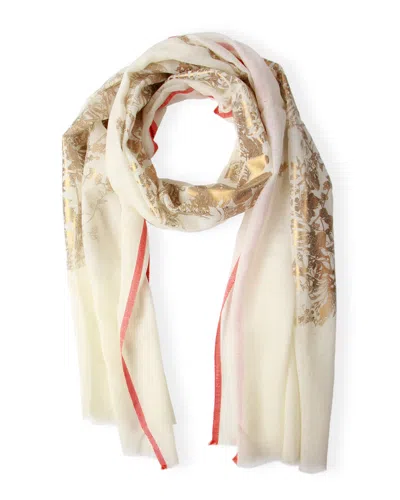 SAACHI SAACHI FOIL FLOWER PRINTED SCARF