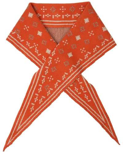 Saachi Foulard Knit Triangle Scarf In Orange