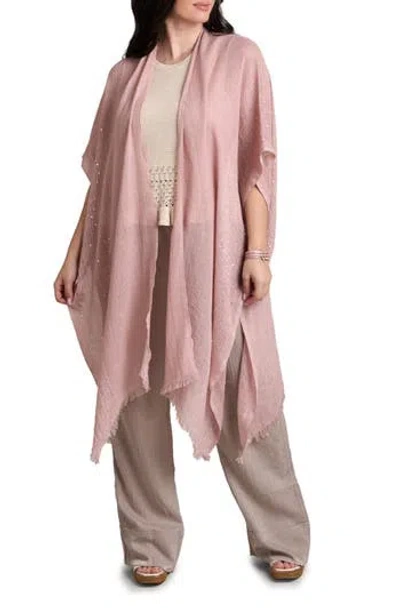 Saachi Frayed Sequin Ruana In Pink