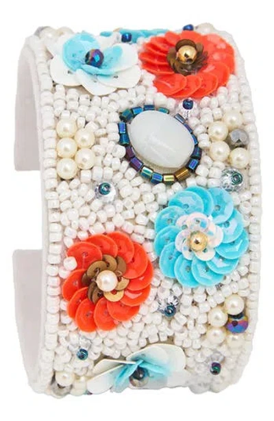 Saachi Garden Party Beaded Cuff Bracelet In Multi